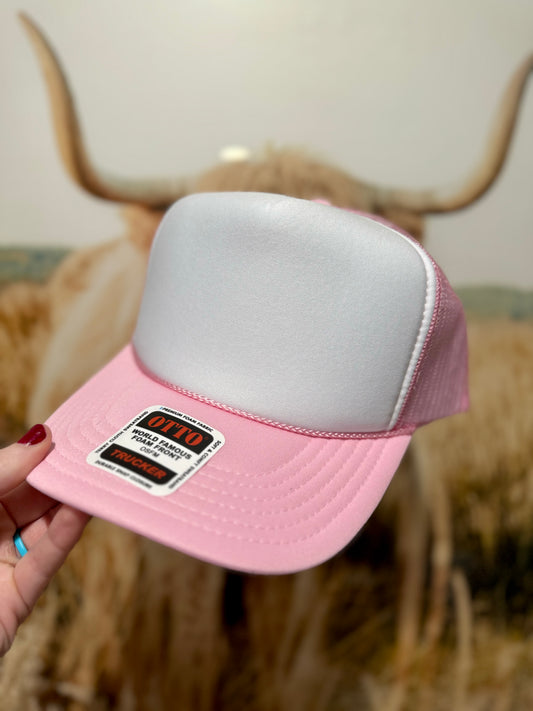 Trucker Hat [light pink + white]