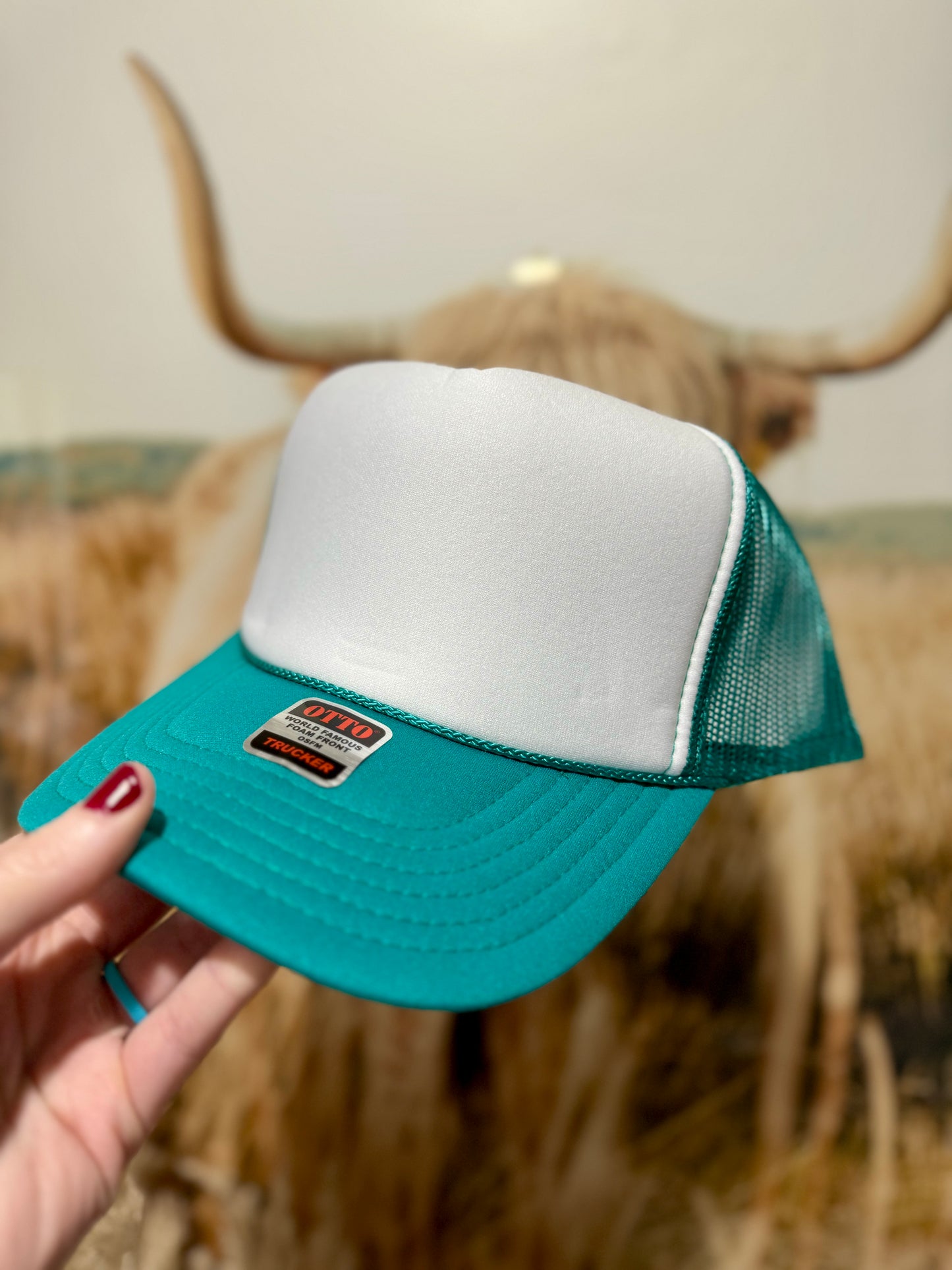 Trucker Hat [turquoise + white]