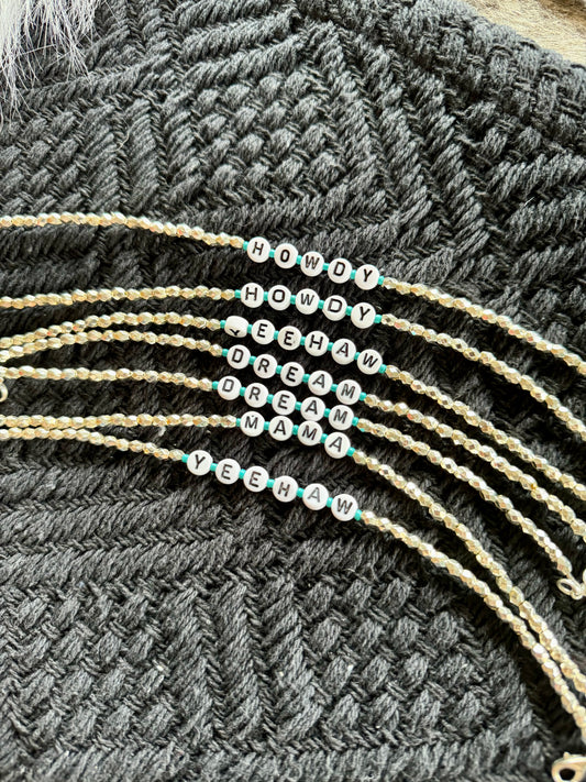 Beaded Silver + Turquoise Hat Chain