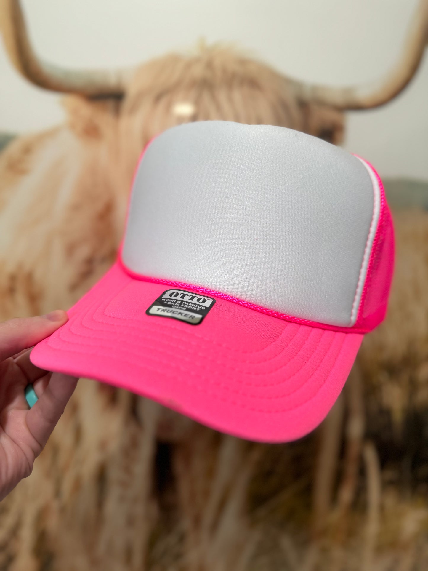 Trucker Hat [neon pink + white]