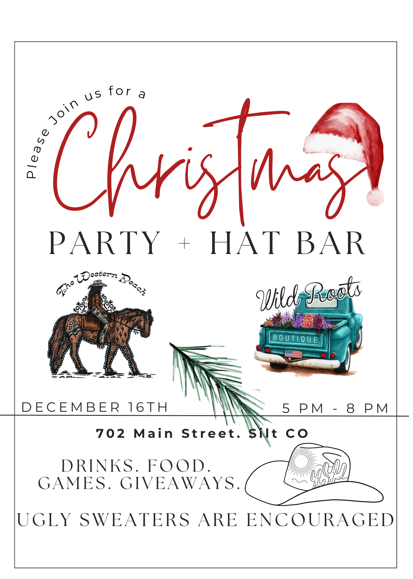 CHRISTMAS HAT BAR @ WILD ROOTS 12/16/23