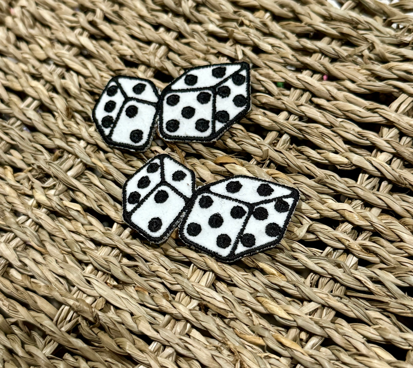 White and Black Dice Patch