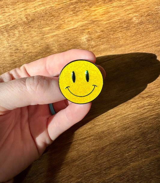 Glitter Smiley Face Push Pin
