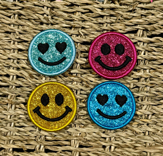 Smiley Face Glitter Patch