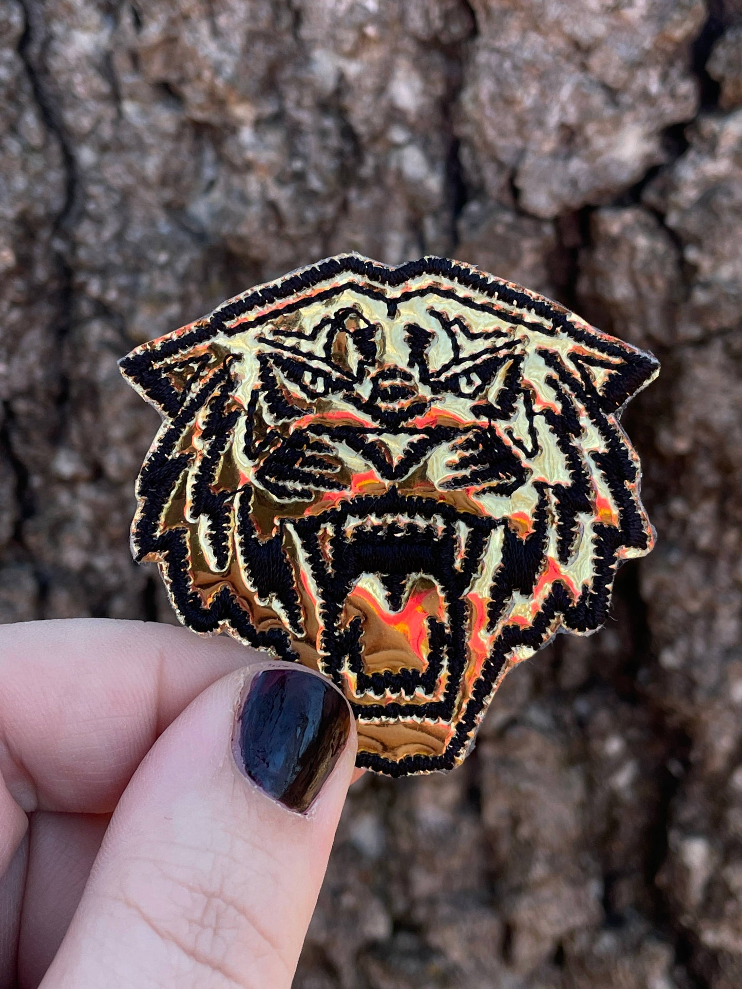 Gold Mirrored Tiger Patch